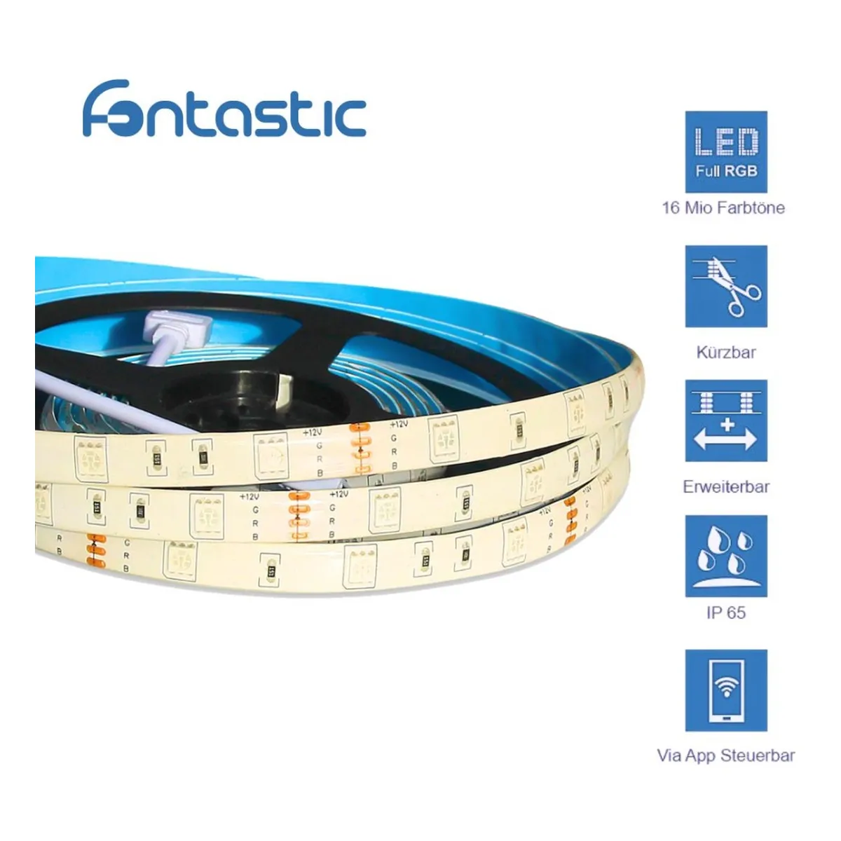 FontaHome WLAN-LED-Leuchtstreifen 3m Dimmbar, Vollfarbig
