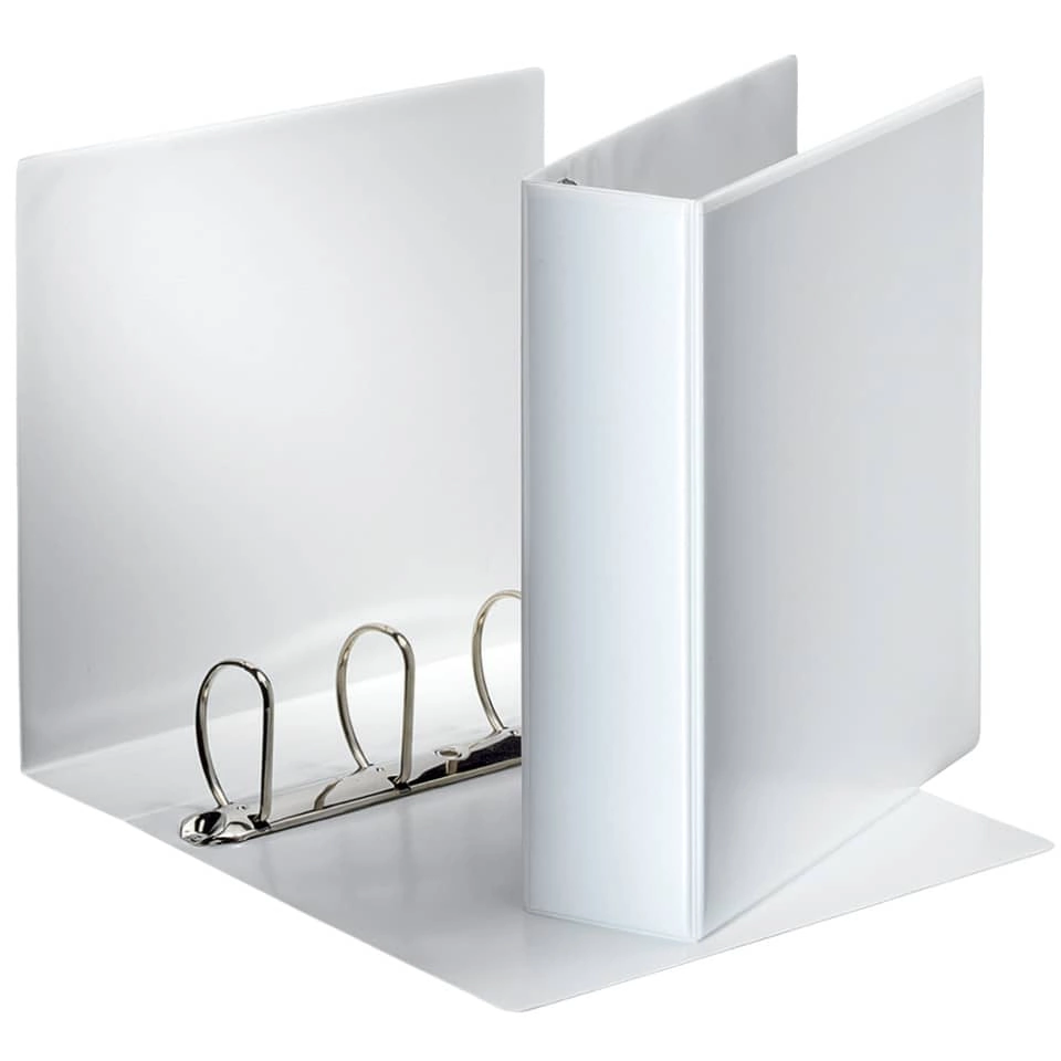 Ringbuch Präsentation, mit Taschen, A4, PP, 4 Ringe, 60 mm, weiß