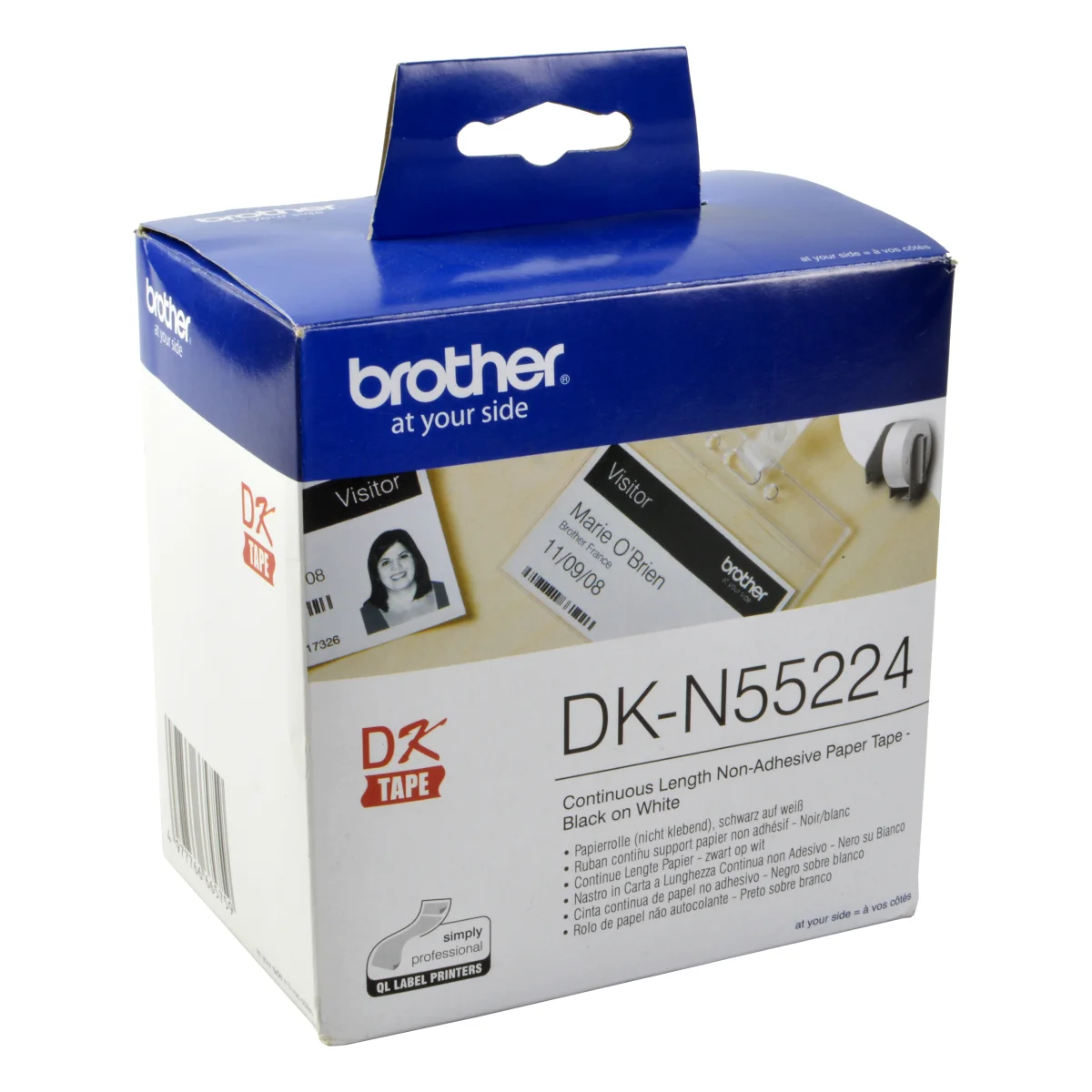 Brother PT Etiketten DKN55224 weiss 54mm x 30,48m Rolle nicht klebend