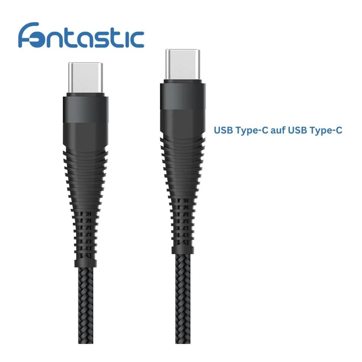 Fontastic Datenkabel Elox USB Typ-C>USB Typ-C 1,5m schwarz