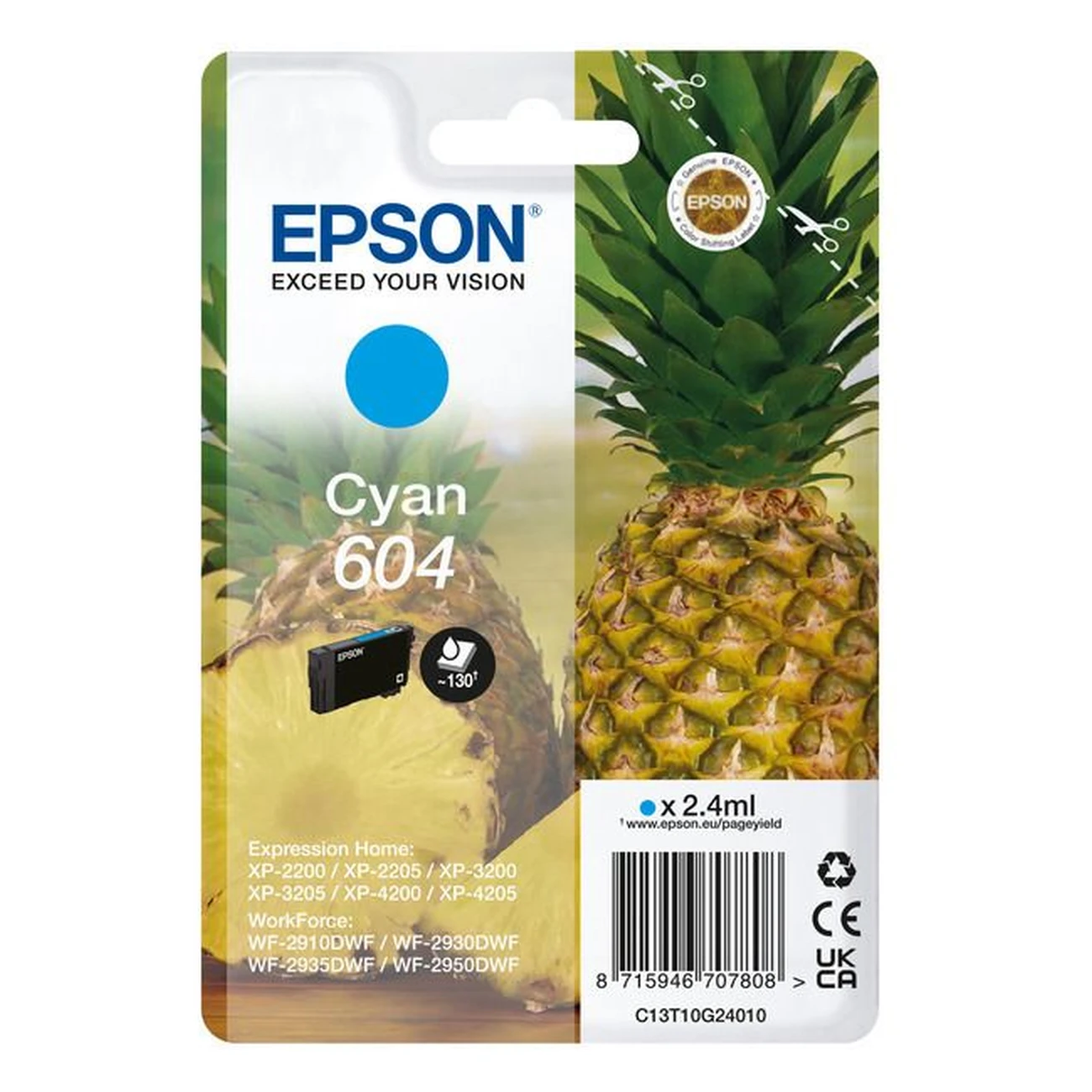Druckerpatrone Epson 604 cyan 2,4 ml | 130 Seiten (C13T10G24010)