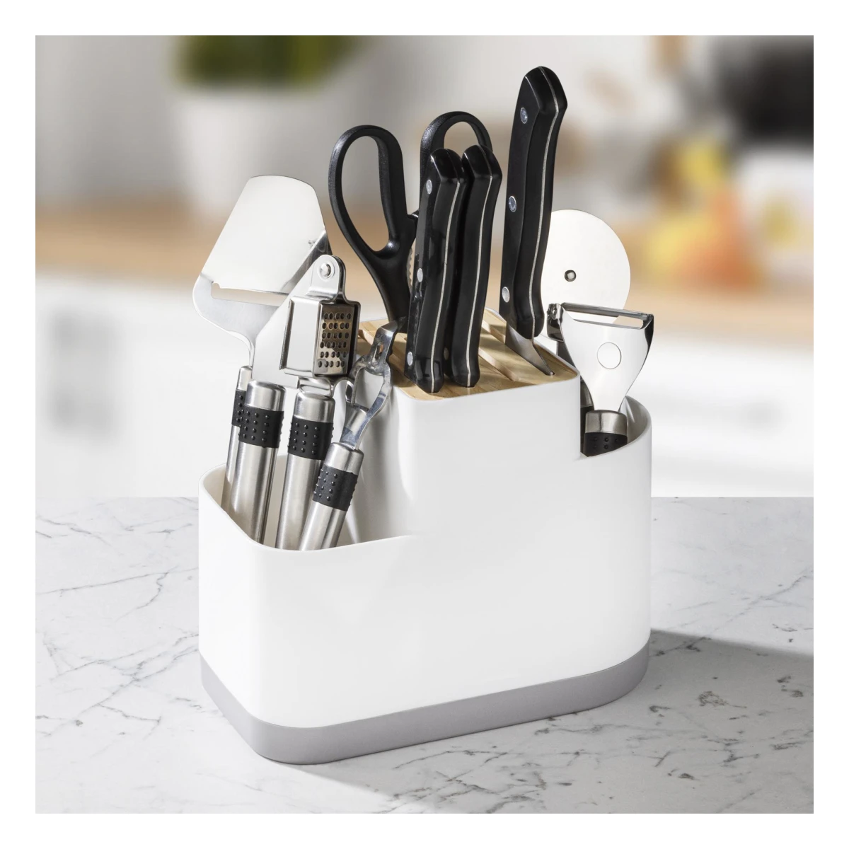 Messerblock mit Utensilienhalter 