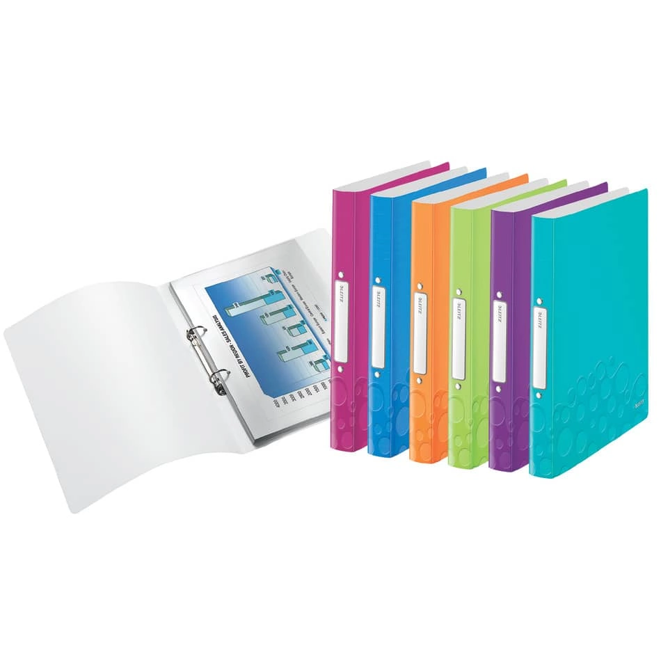 Leitz Ringbuch WOW, A4, PP, 2 Ringe, 25 mm, pink metallic