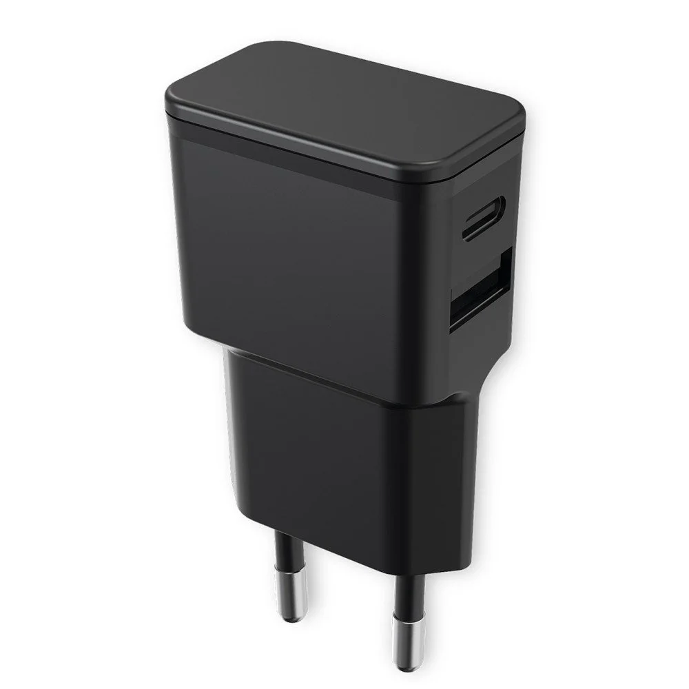 Fontastic Universal Netzteil Dubi, 1x USB-A + 1x Typ-C, 2,4A | 5V / 2.4A, kompaktes Design, schwarz