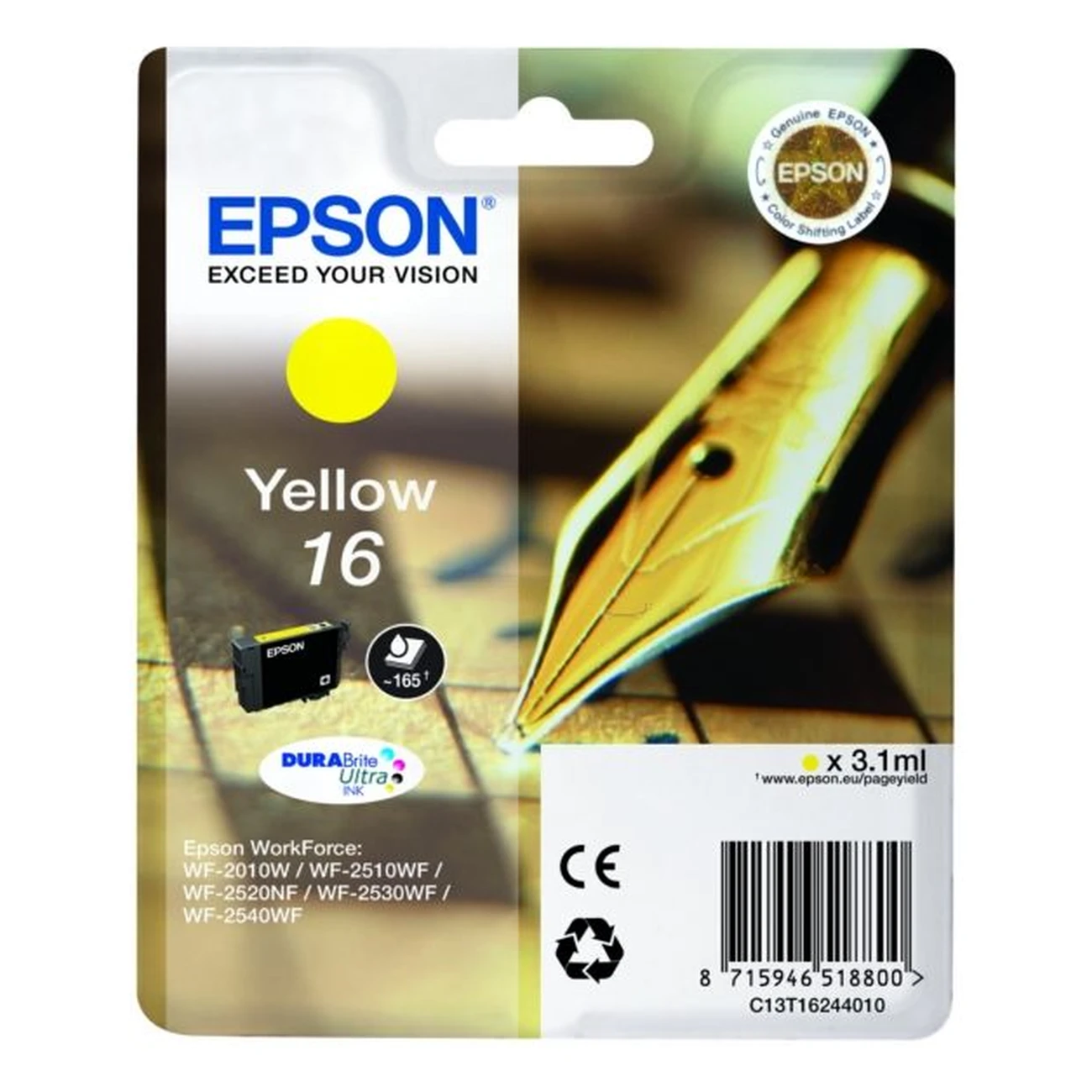 Druckerpatrone Epson 16 gelb 3,1 ml | 165 Seiten (C13T16244010)
