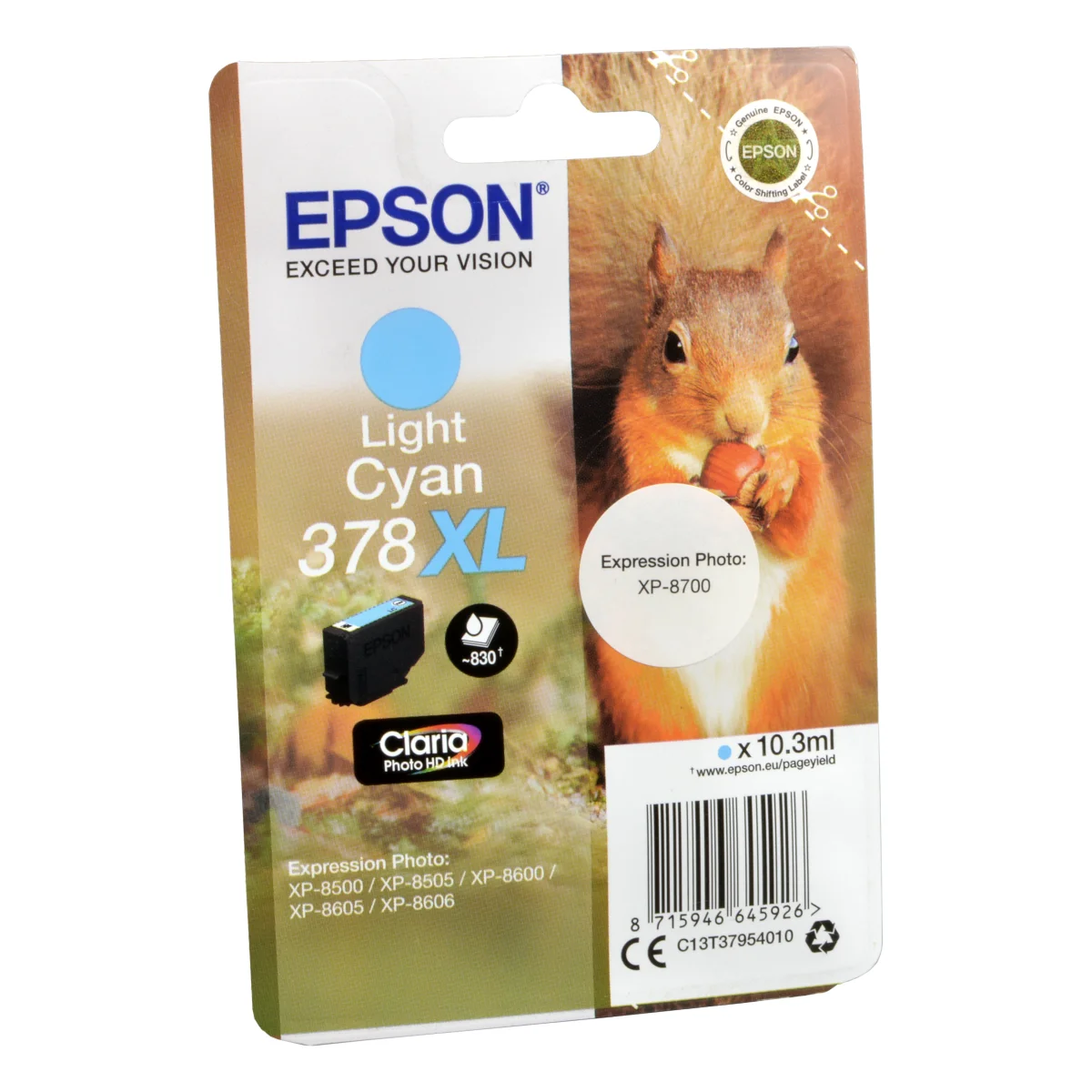 Epson Tinte C13T37954010  Light Cyan 378XL  foto cyan