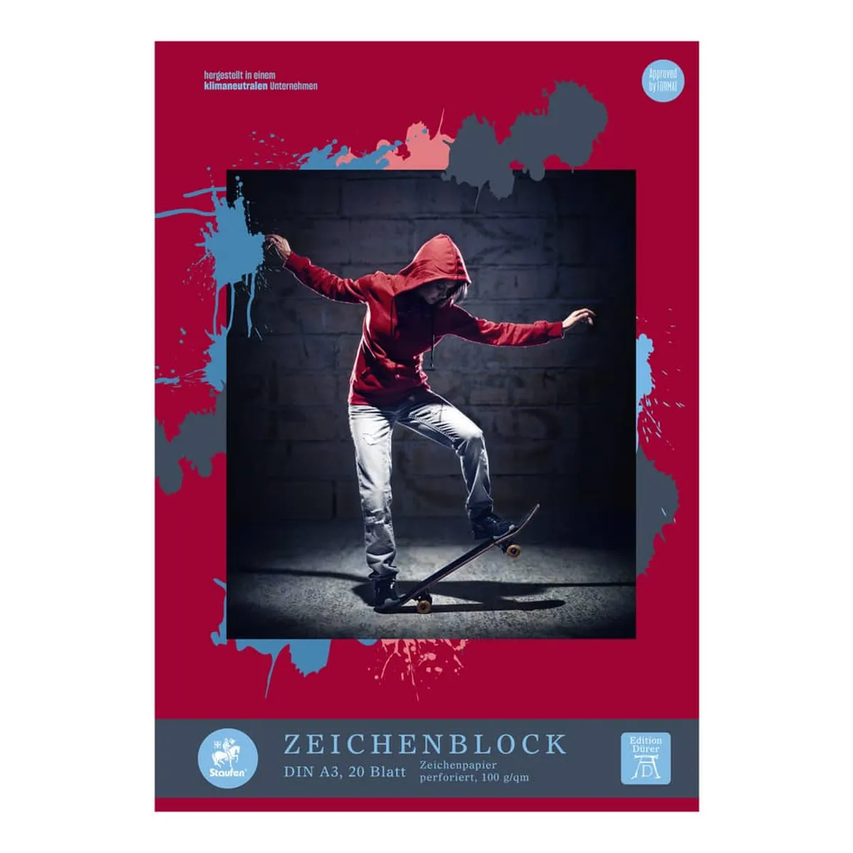 Edition Dürer Zeichenblock perforiert - A3, 20 Blatt, 100 g/qm, sortiert