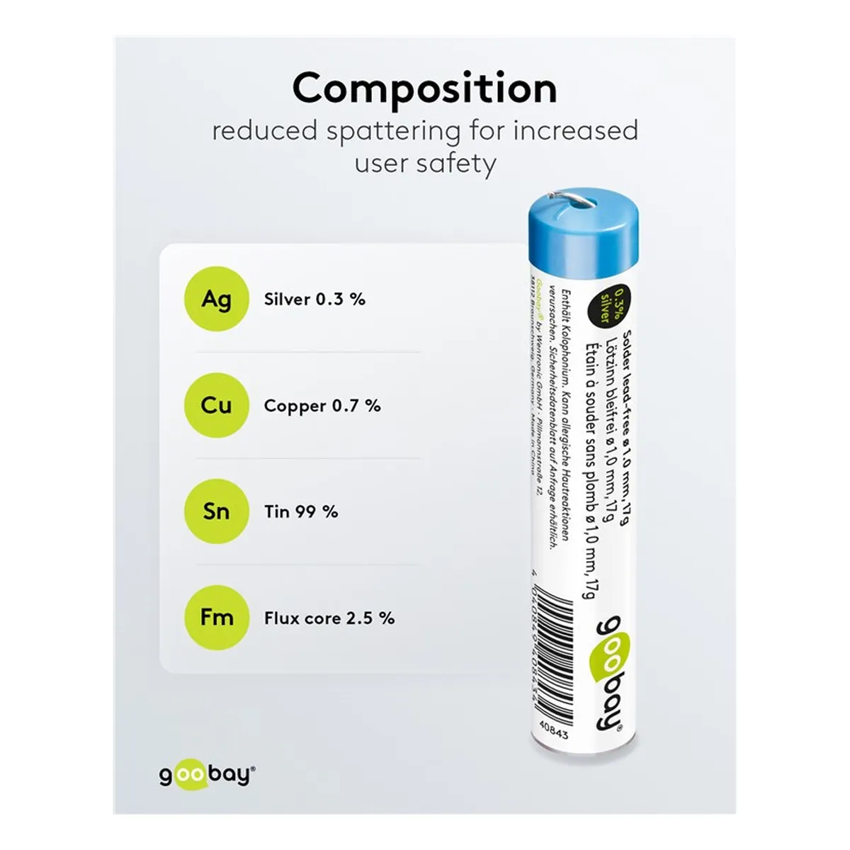 Goobay Lötzinn bleifrei, ø 1,0 mm, 17 g