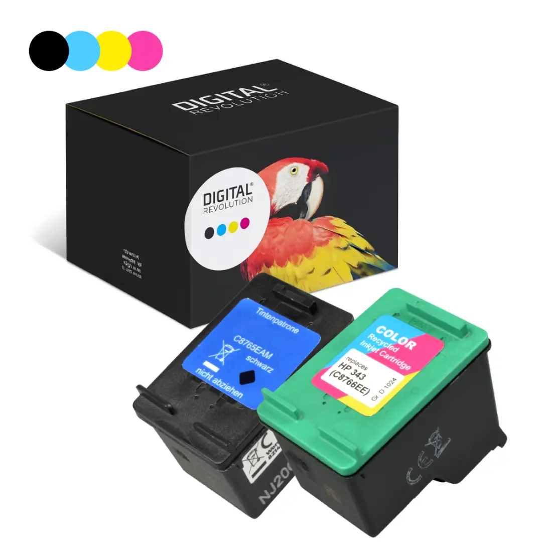 HP 338/343 - alternative Patrone MultiPack 'schwarz + farbig' 840 Seiten - Digital Revolution