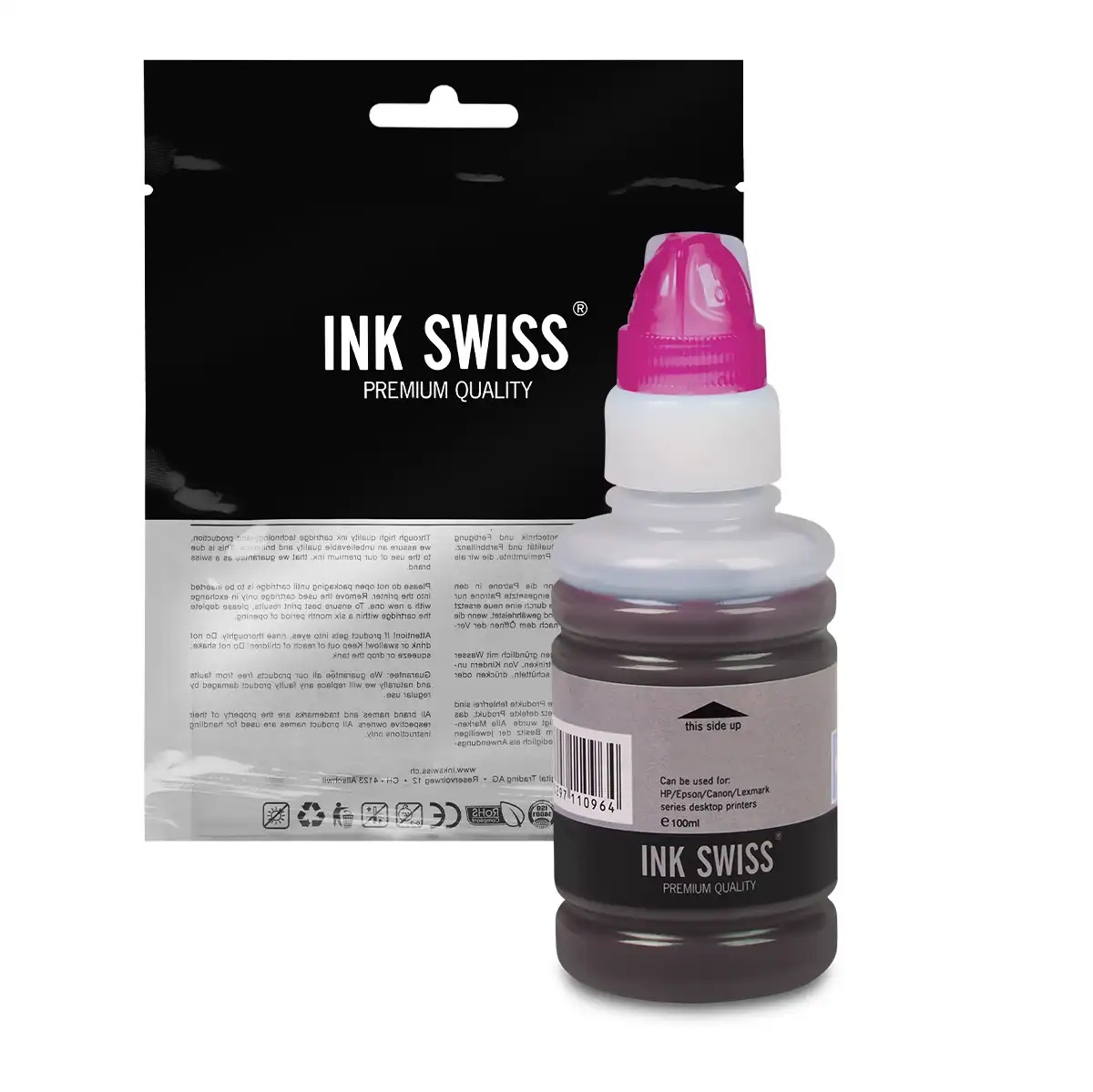 InkSwiss Premium Nachfülltinte 'foto magenta' 100 ml