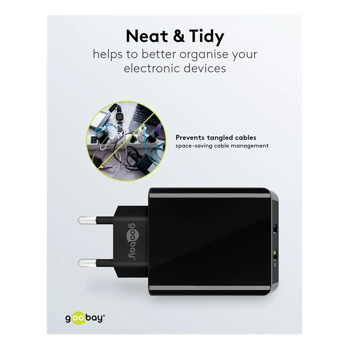 Goobay Dual-USB Schnellladegerät USB/QC3.0 (28W) schwarz