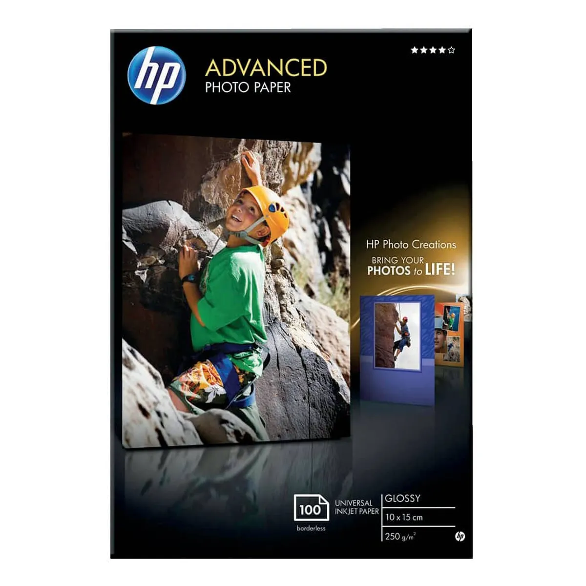 HP Advanced Fotopapier Inkjet - 10x15cm, glänzend, 250 g/qm, 100 Blatt