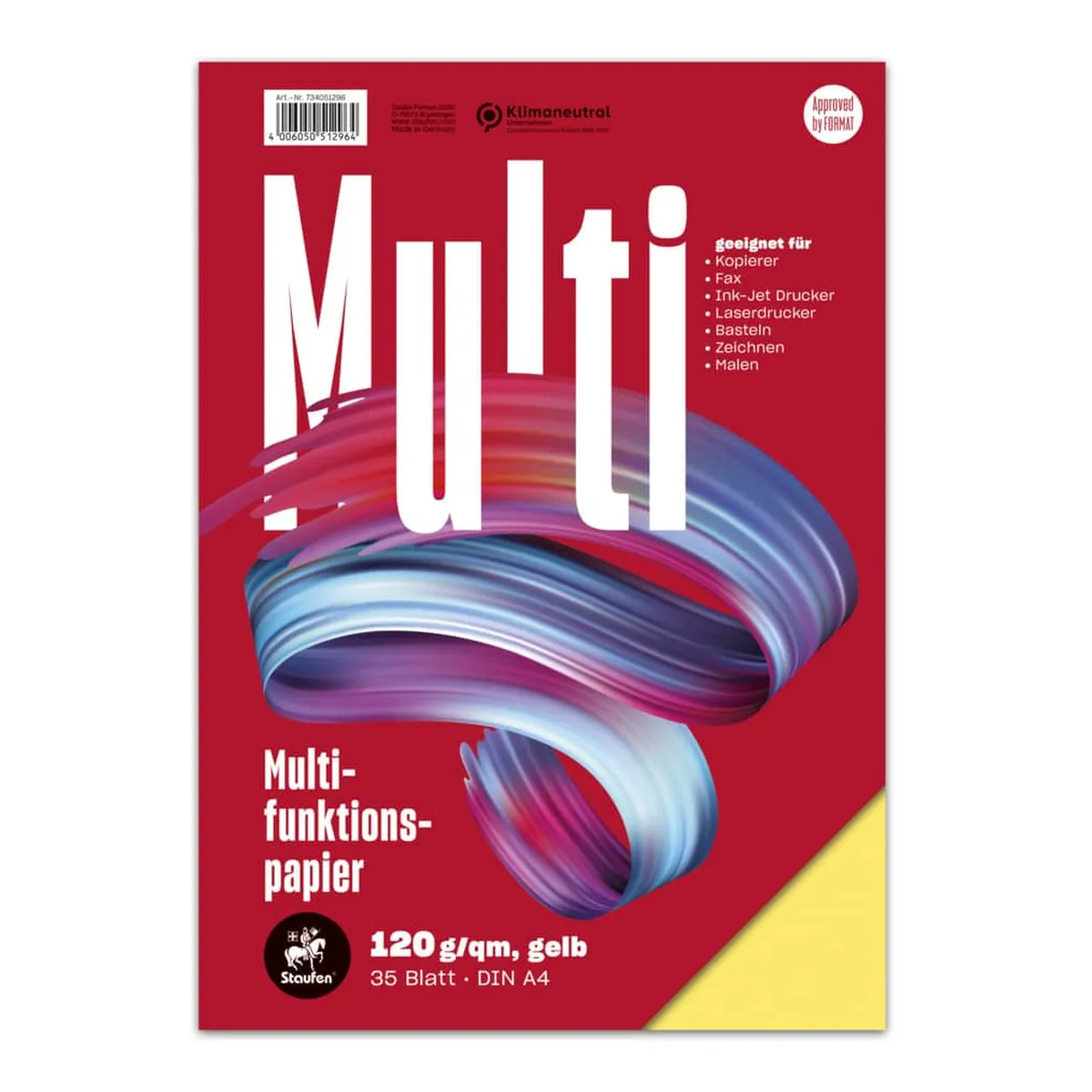 Staufen Multifunktionspapier 7X PLUS - A4, 120 g/qm, gelb, 35 Blatt