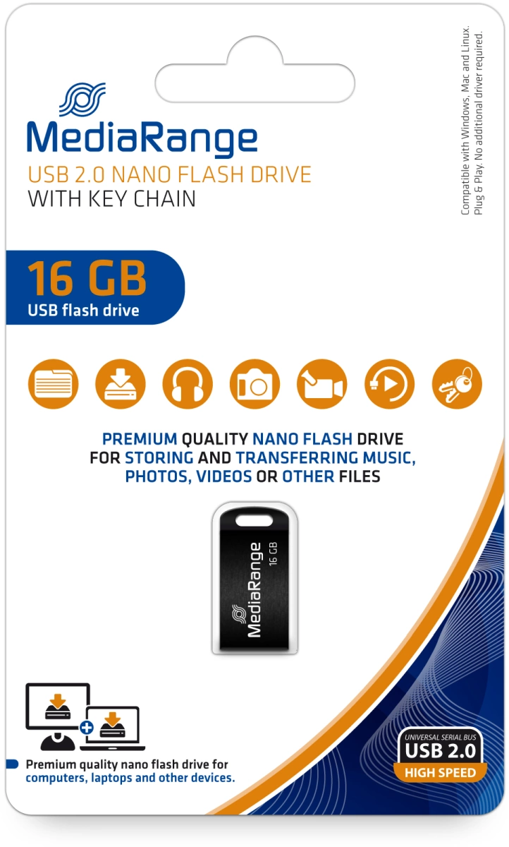 MediaRange Mini USB-Speicherstick 16 GB