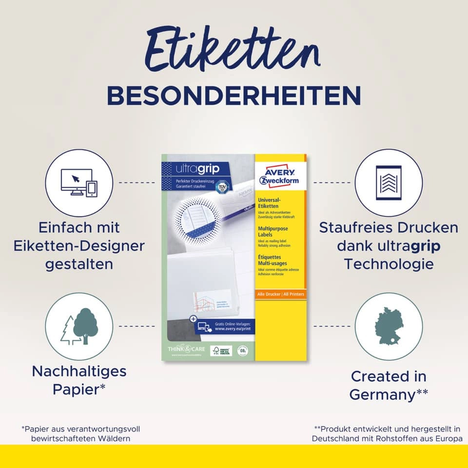 Avery Zweckform Home Office Etiketten Starter-Set - 189 Etiketten, sortiert