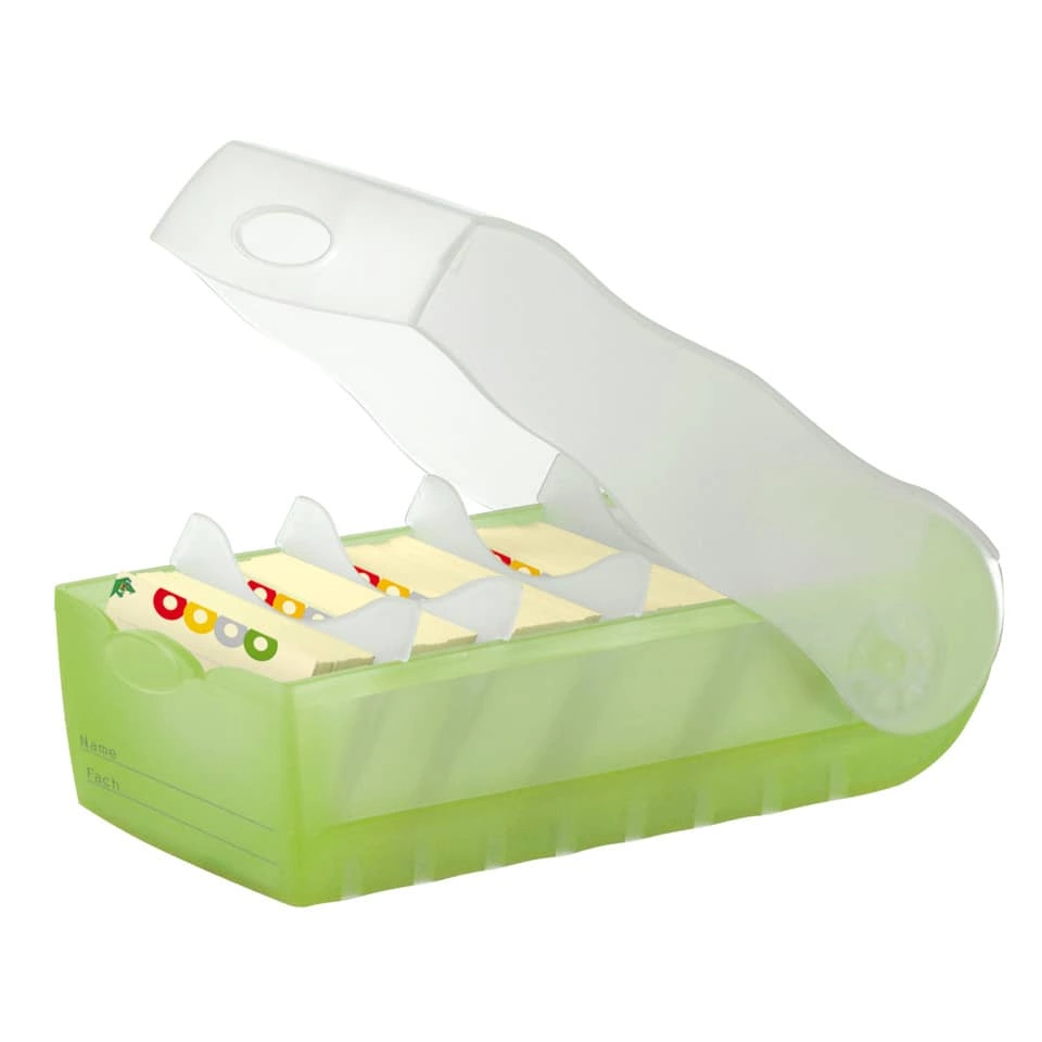 HAN Karteibox CROCO - A7 quer, für 900 Karten,  grün-transluzent