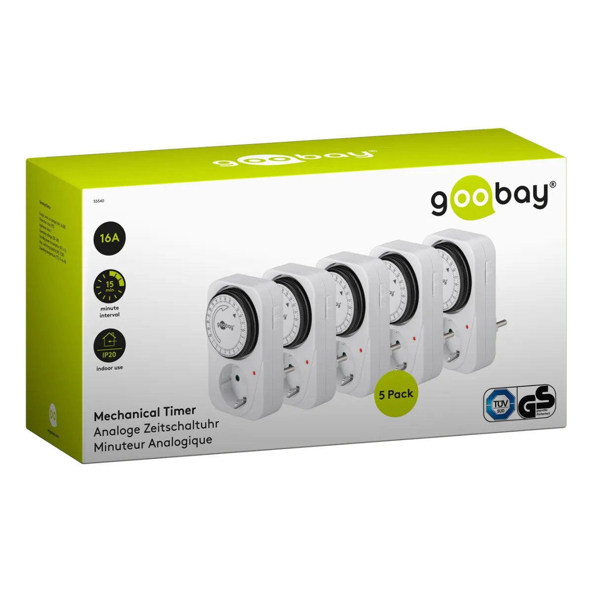 Goobay 5er-Set: Analoge Zeitschaltuhr