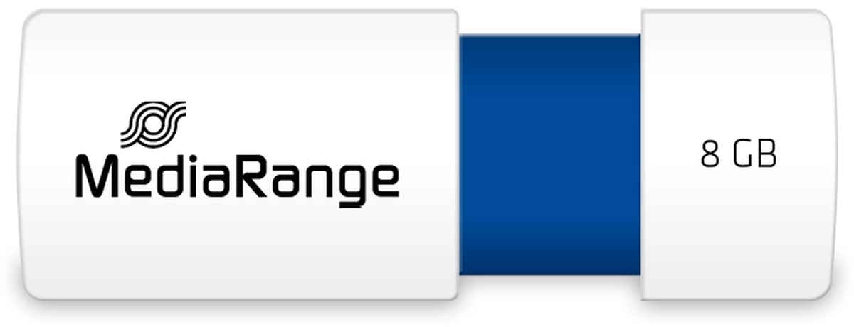 MediaRange USB-Speicherstick blau 8GB | mit Schiebemechanismus