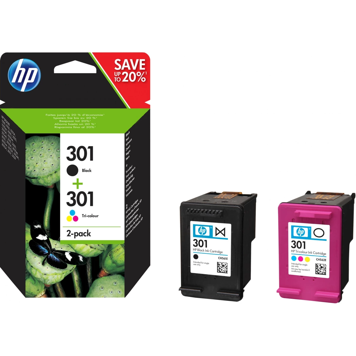 Druckerpatronen MultiPack HP 301 schwarz farbig 6 ml (N9J72AE)