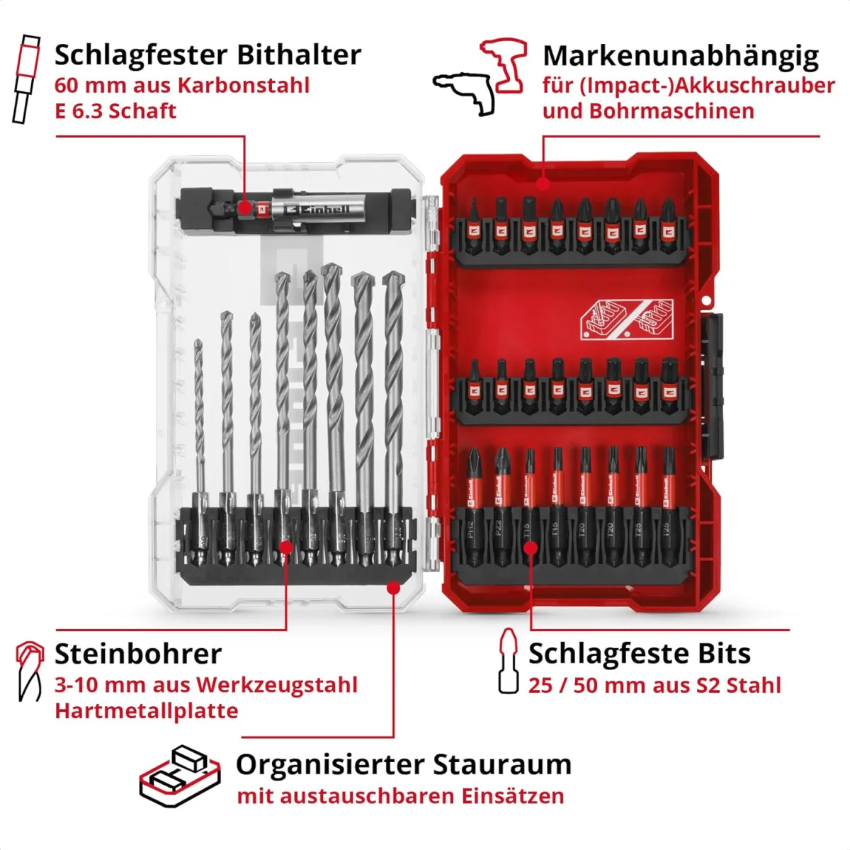 Einhell Bit & Bohrer-Set, 33tlg