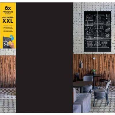 Securit Kreidetafel XXL Set - 6 Stück, inkl. 30 Klebepads