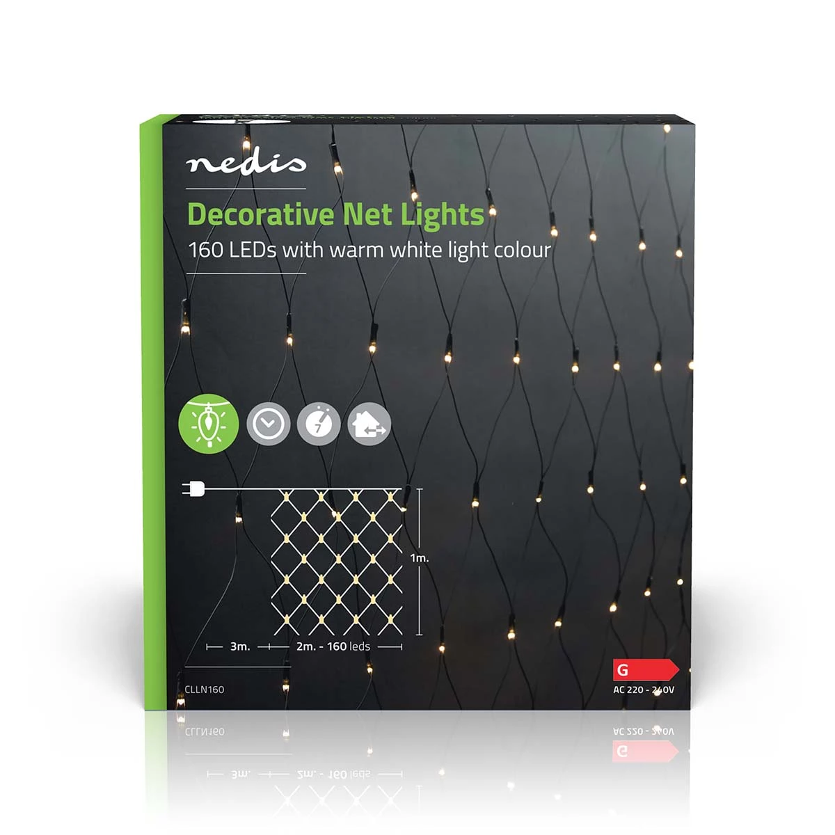 Nedis LED Netz-Lichterkette, 160 Leds Nedis LED Netz-Lichterkette, 160 Leds