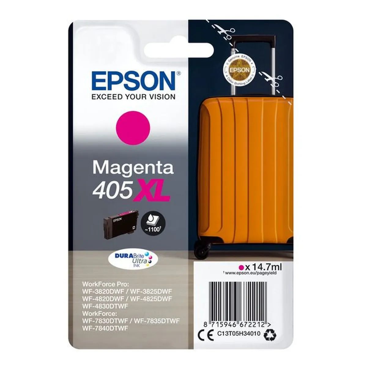 Druckerpatrone Epson 405 XL magenta 14,7 ml | 1.100 Seiten (C13T05H34010)