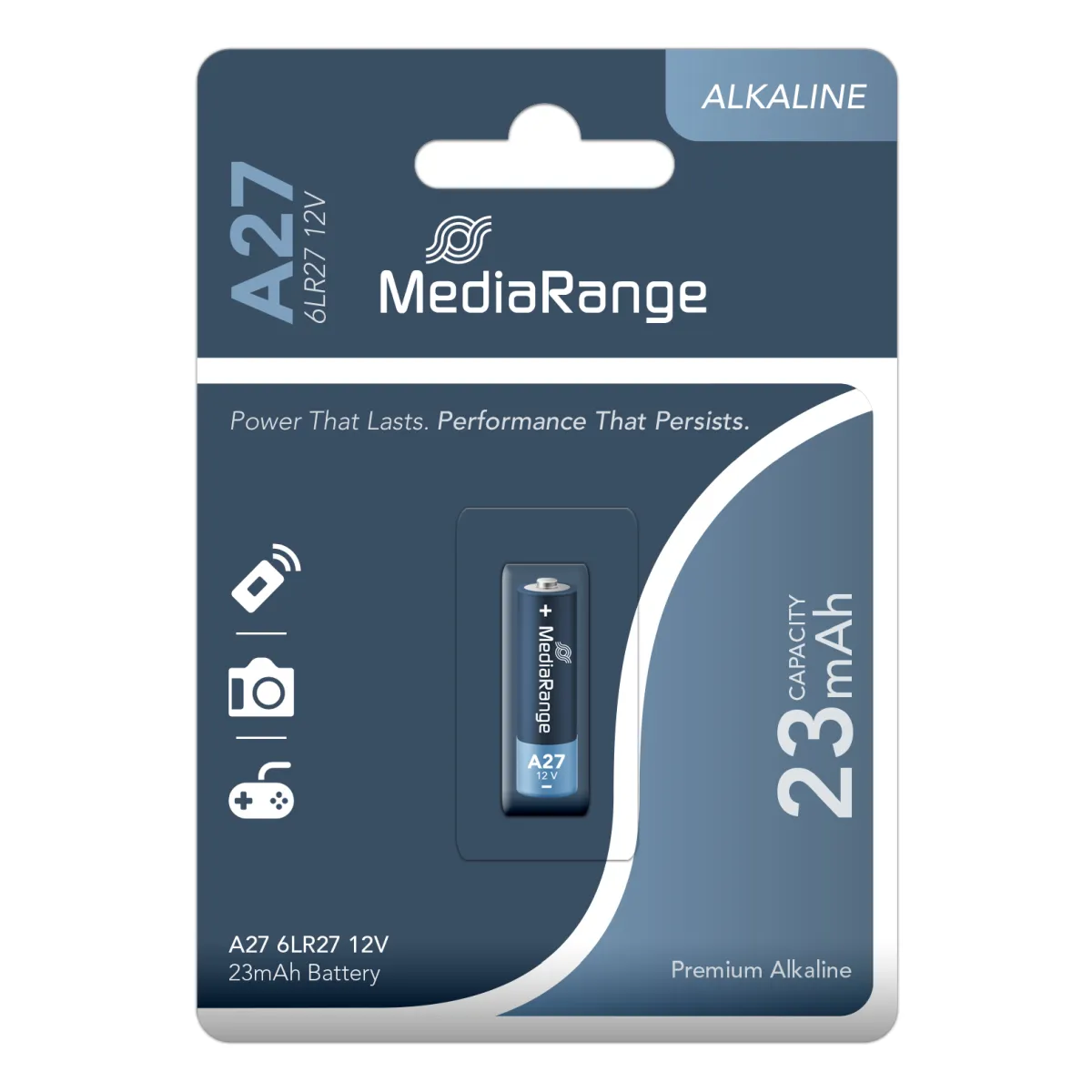 MediaRange Batterie 'Alkaline A27 | 6LR27 ', 12V, 1 Stück