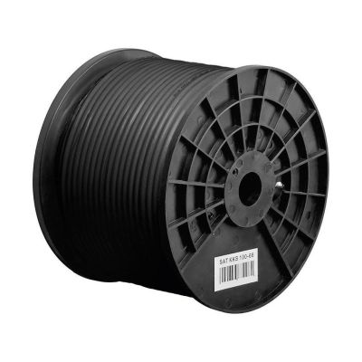 Goobay 100 dB Outdoor Koax-Antennenkabel, 2x geschirmt, CCS, 100 m, Schwarz