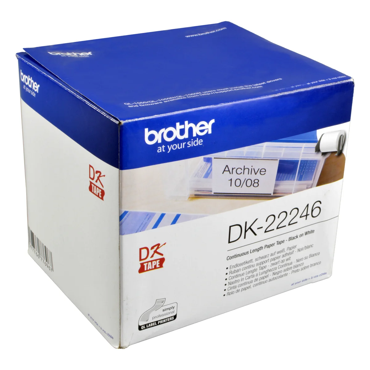 Brother PT Etiketten DK22246  weiss  103mm x 30,48m  Rolle