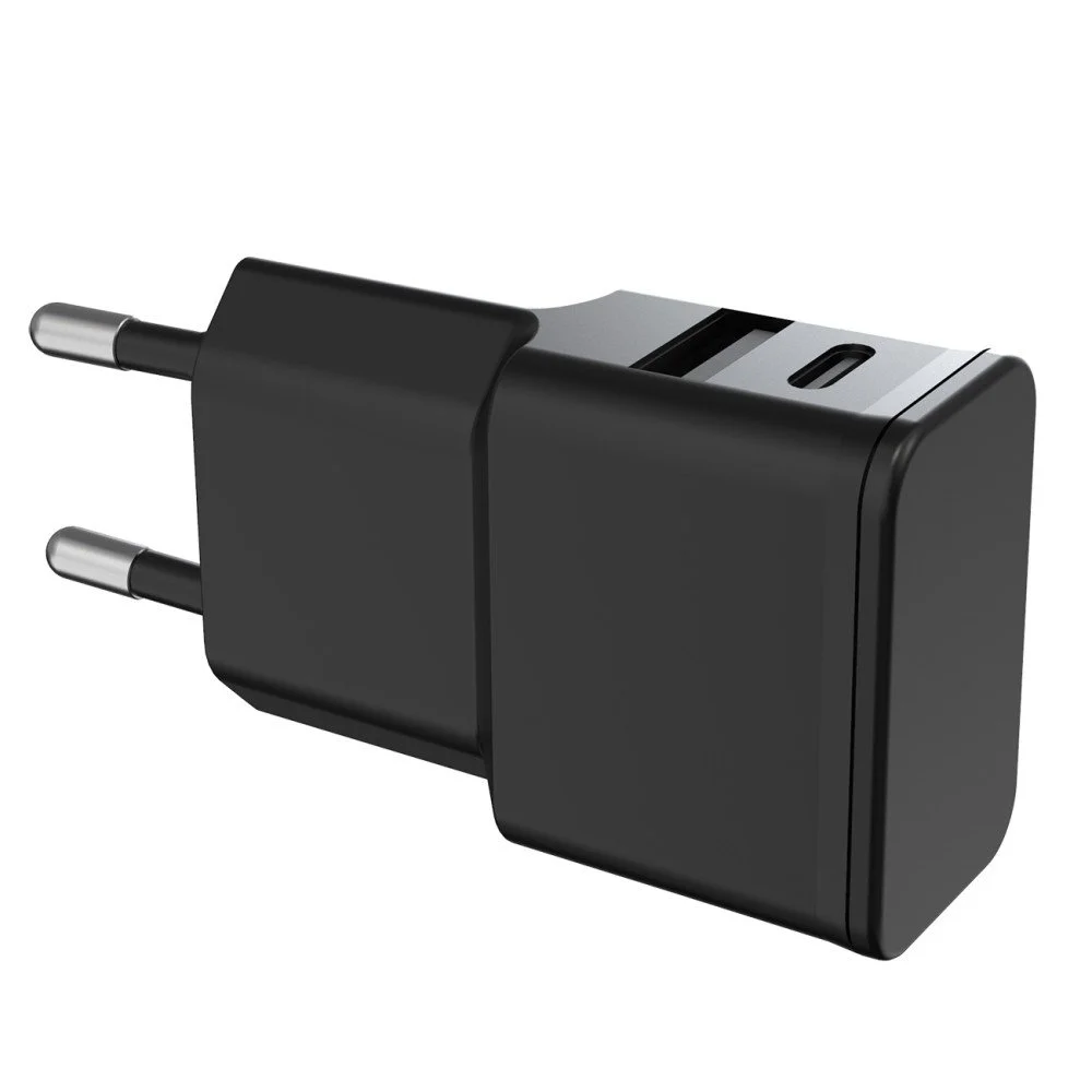 Fontastic Universal Netzteil Dubi, 1x USB-A + 1x Typ-C, 2,4A | 5V / 2.4A, kompaktes Design, schwarz