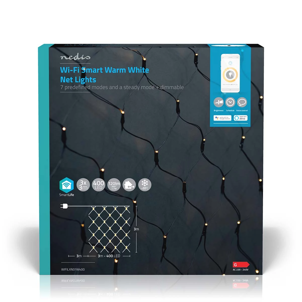 Nedis Smarte LED Netz-Lichterkette, 400 Leds