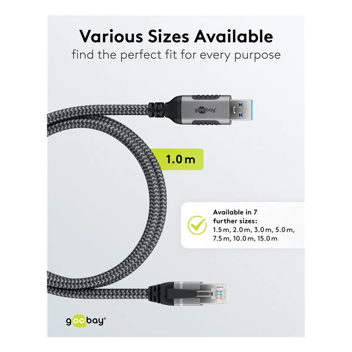 Goobay Ethernet-Kabel USB-A 3.0 auf RJ45, 1 m