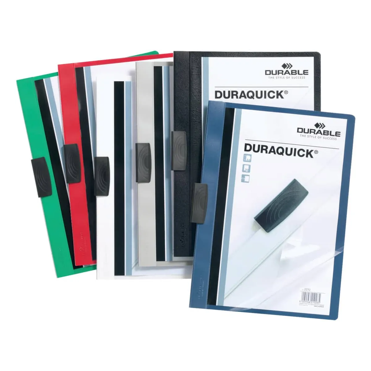 Durable Klemm-Mappe DURAQUICK® - Weich-/Hartfolie, 20 Blatt, transparent/schwarz
