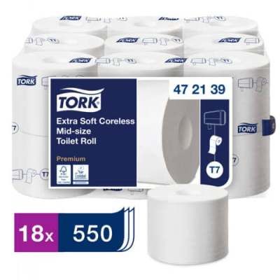 TORK hülsenloses Midi Toilettenpapier Premium System T7 - 3-lagig, extra weich