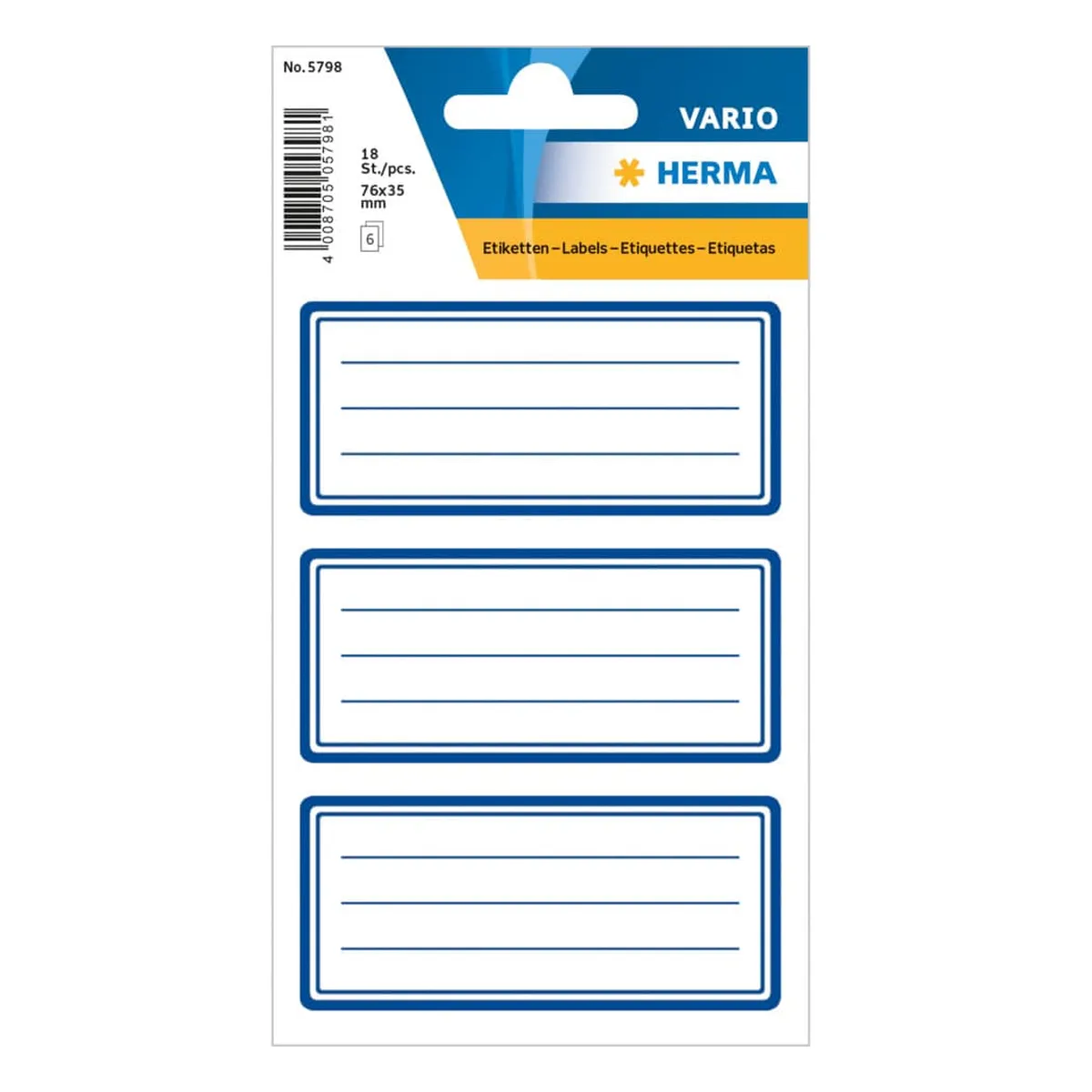 Herma Schuletiketten - neutral blauer Rand