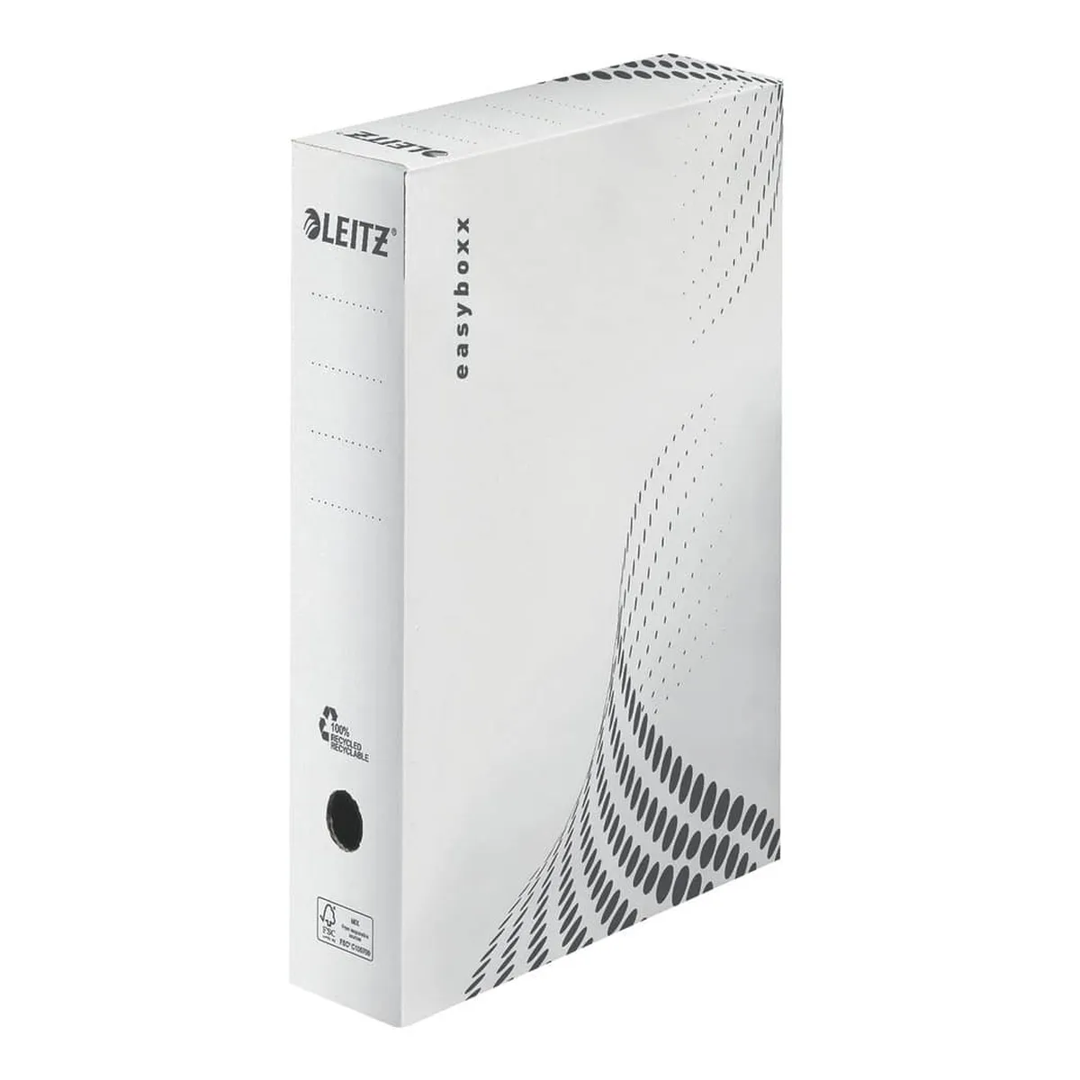 LEITZ Archivbox easyboxx - A4, 80 mm, Wellpappe (RC), weiß