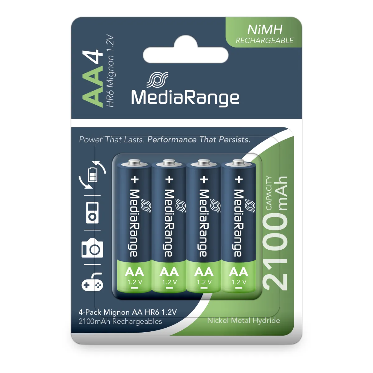 MediaRange Akkus 'Mignon AA' 1,2V 4 Stück