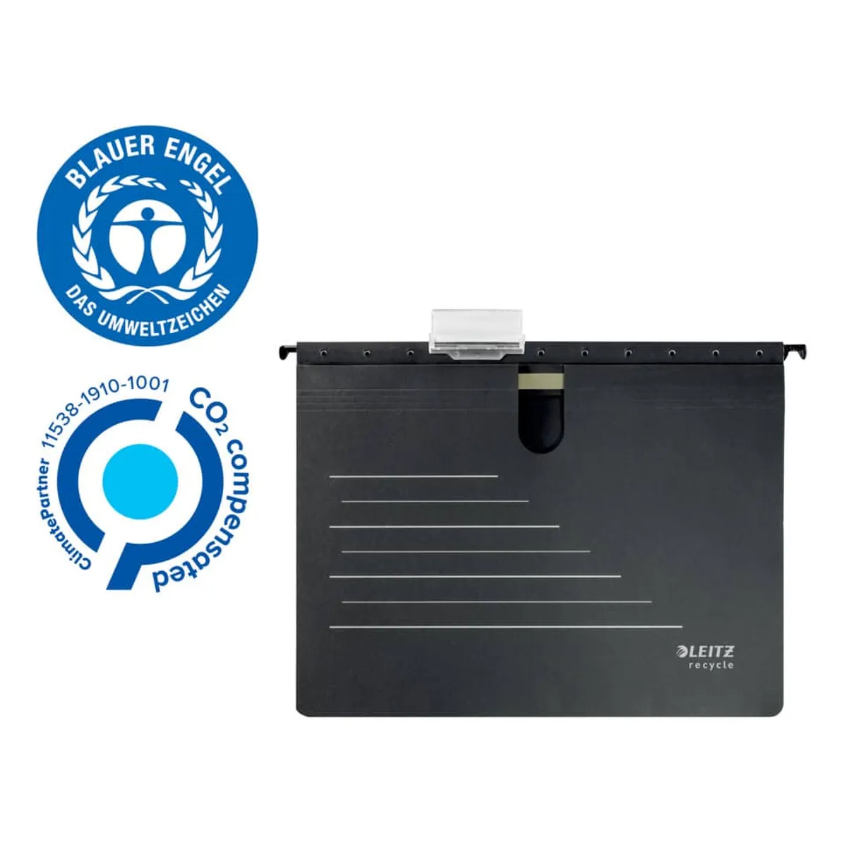 Leitz Hängehefter Alpha® Recycle - kfm. Heftung, Karton (RC), schwarz