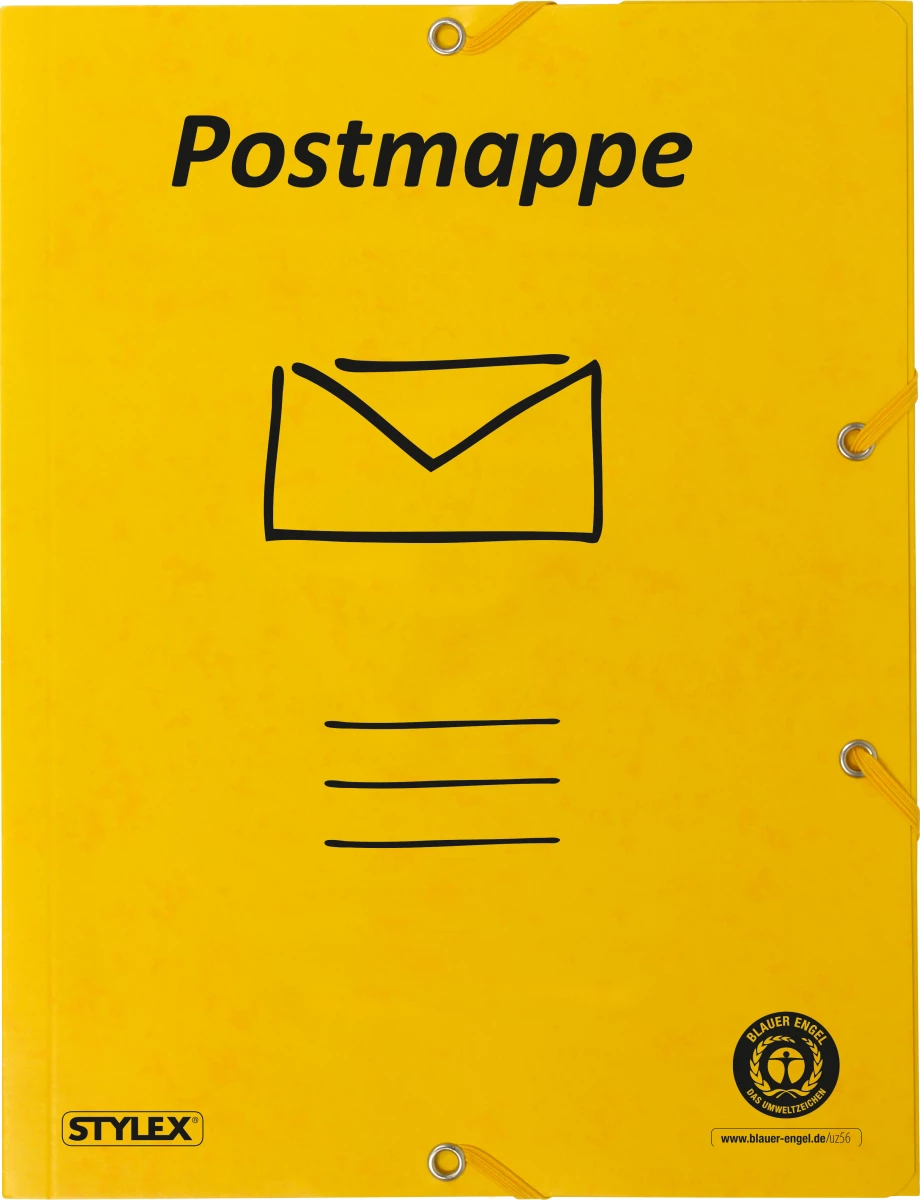 Postmappe, Dreiklappmappe, DIN A4, Gelb