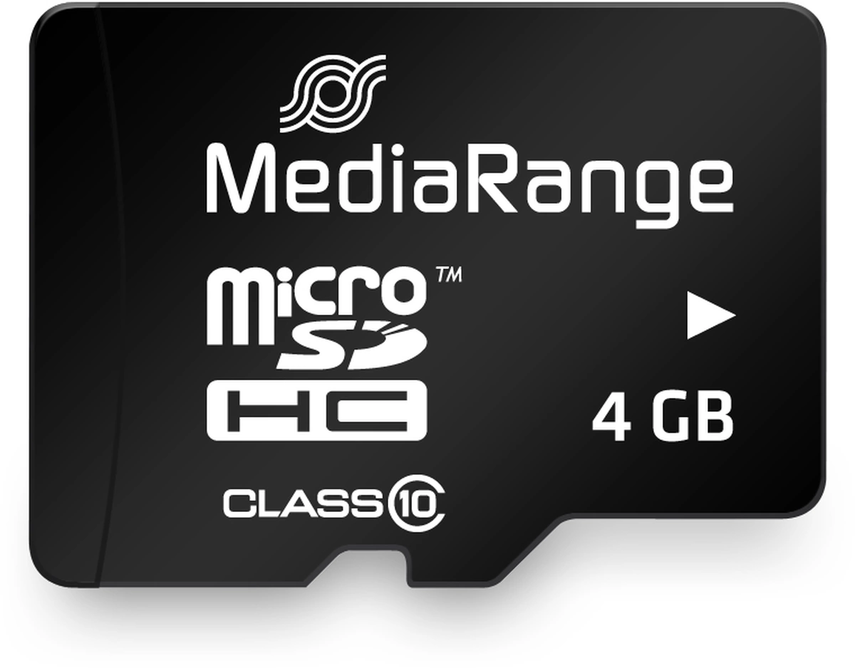 MediaRange Micro SDHC Speicherkarte 4GB Klasse 10 SD-Karten Adapter