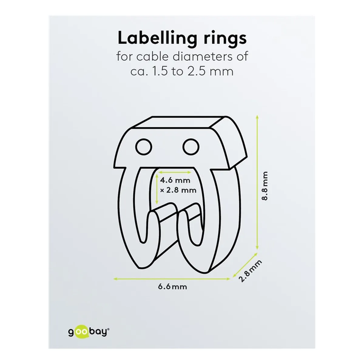 Goobay Kabelmarker-Clips ''Ziffern 0-9'' für Kabeldurchmesser bis 2,5 mm