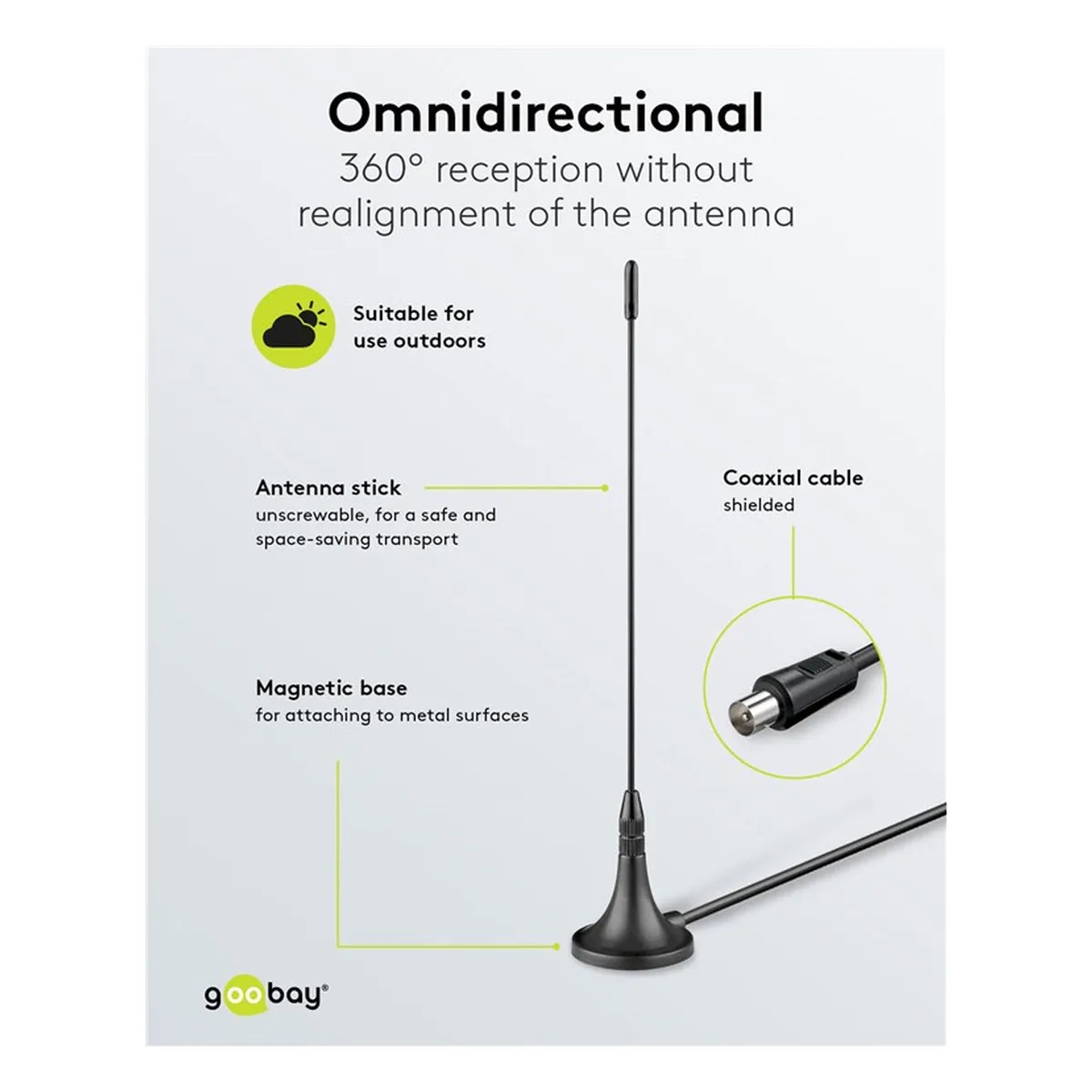 Goobay Passive DVB-T2 (HD) Mini-Magnetantenne