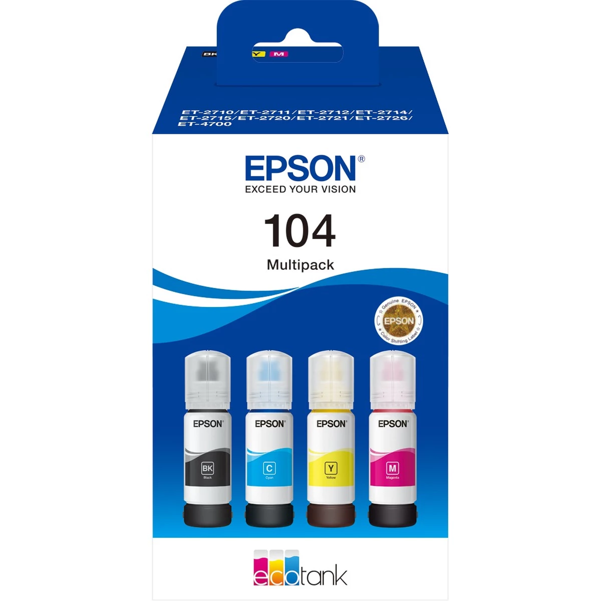 Druckerpatronen MultiPack Epson 104 schwarz cyan magenta gelb 260 ml (C13T00P640)