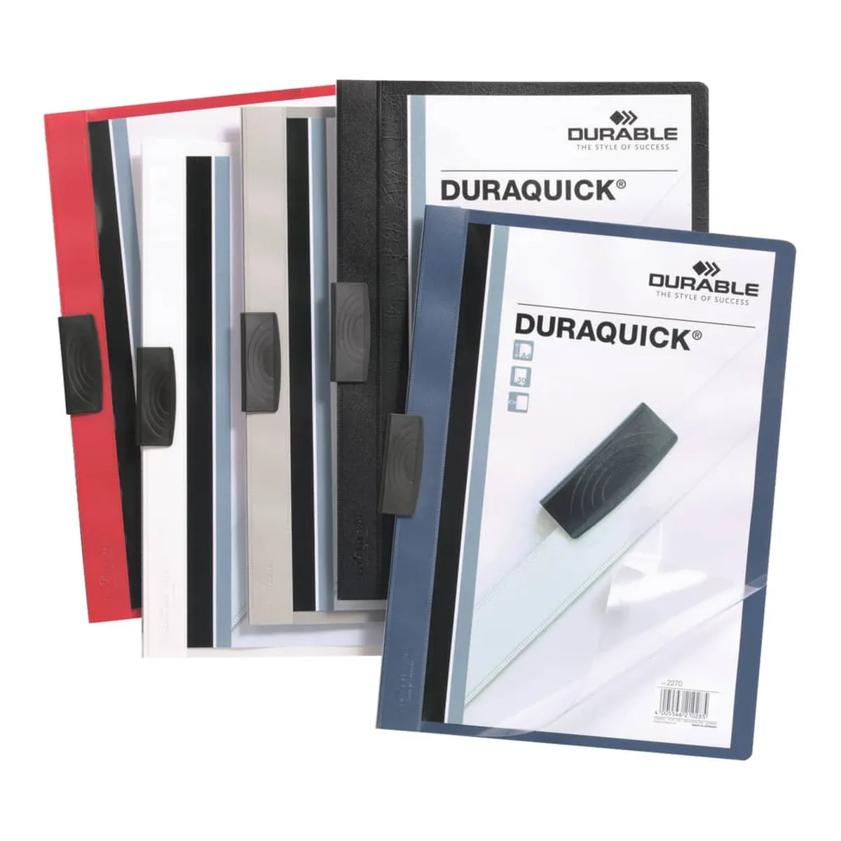 Durable Klemm-Mappe DURAQUICK® - Weich-/Hartfolie, 20 Blatt, transparent/schwarz