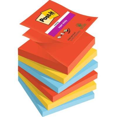 Haftnotizblock Z-Notes Playful - 76 x 76 mm, 6x 90 Blatt, sortiert