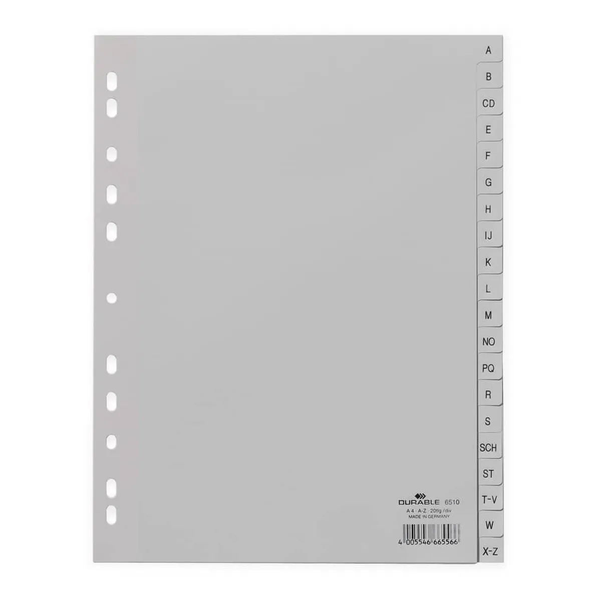 Durable Register - A - Z, PP, grau, A4, 20 Blatt