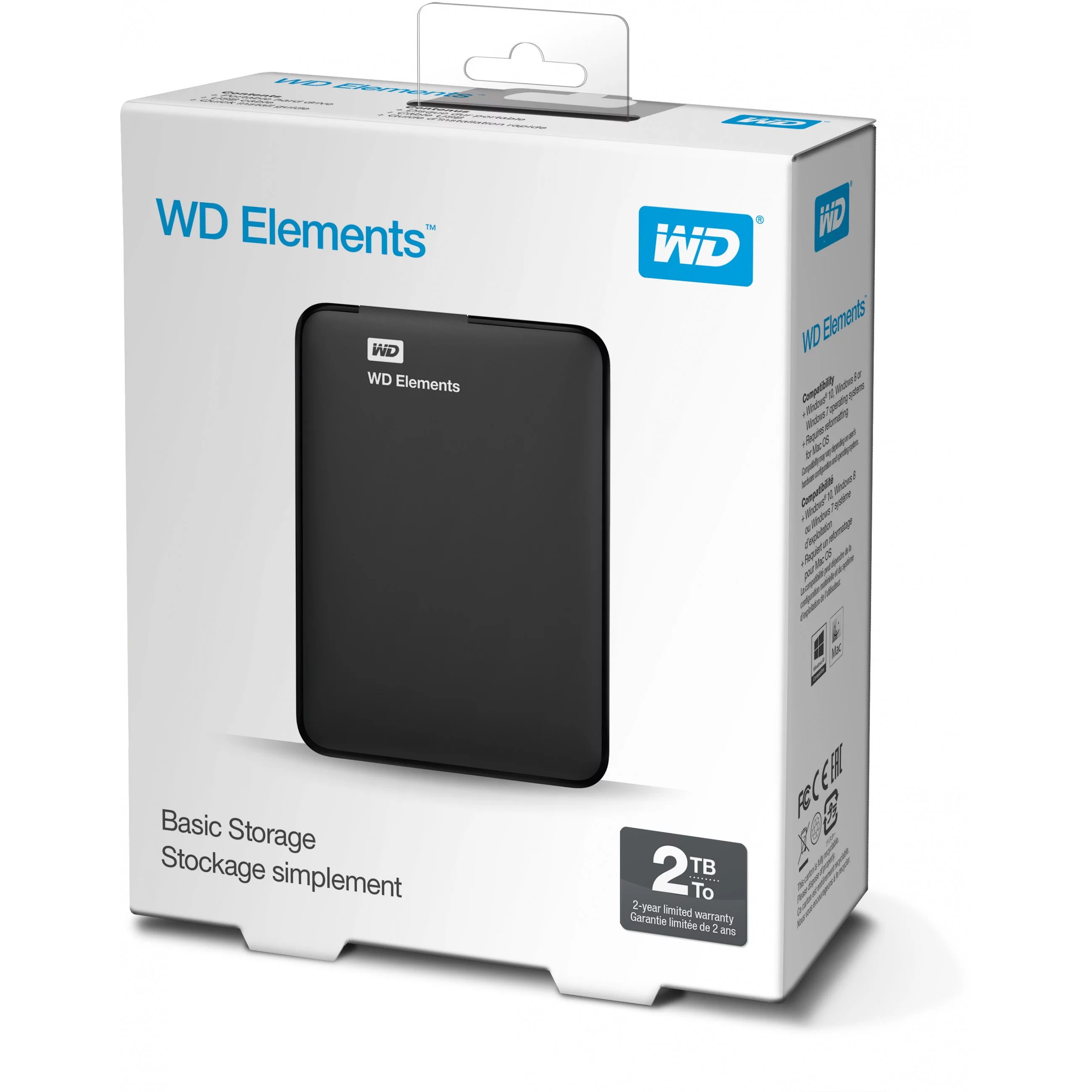 Western Digital WD Elements Portable Externe Festplatte 2000 GB Schwarz