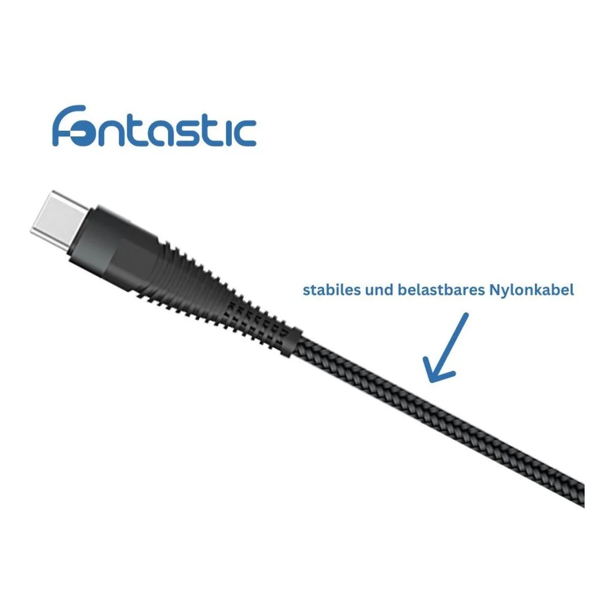 Fontastic Datenkabel Elox USB Typ-C>USB Typ-C 1,5m schwarz