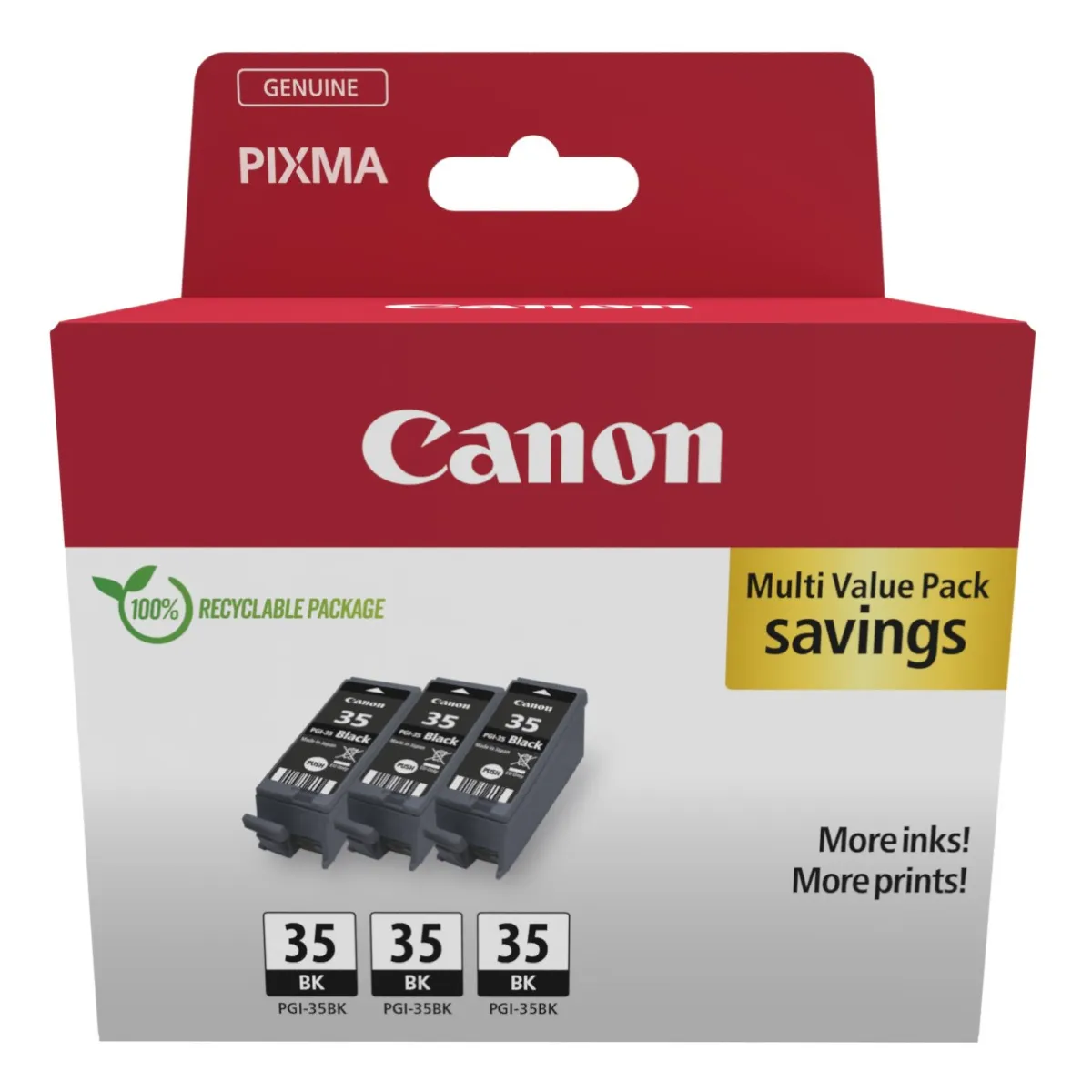 Canon Druckerpatronen 3x 'PGI-35 BK' schwarz 27,9 ml | 573 Seiten
